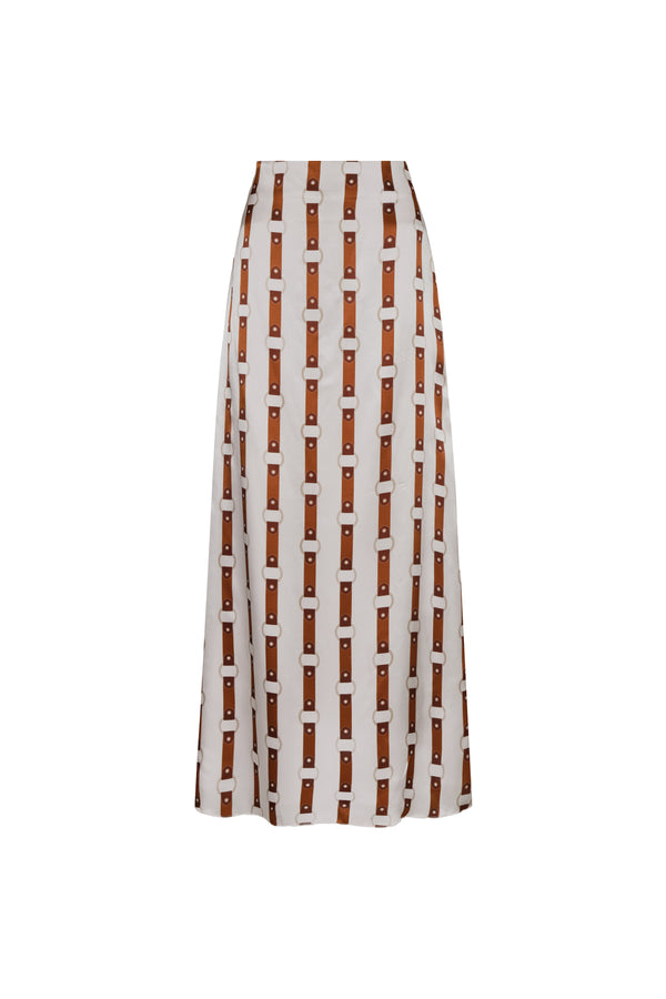 Carlota Satin Silk Maxi Skirt / Horse Reins